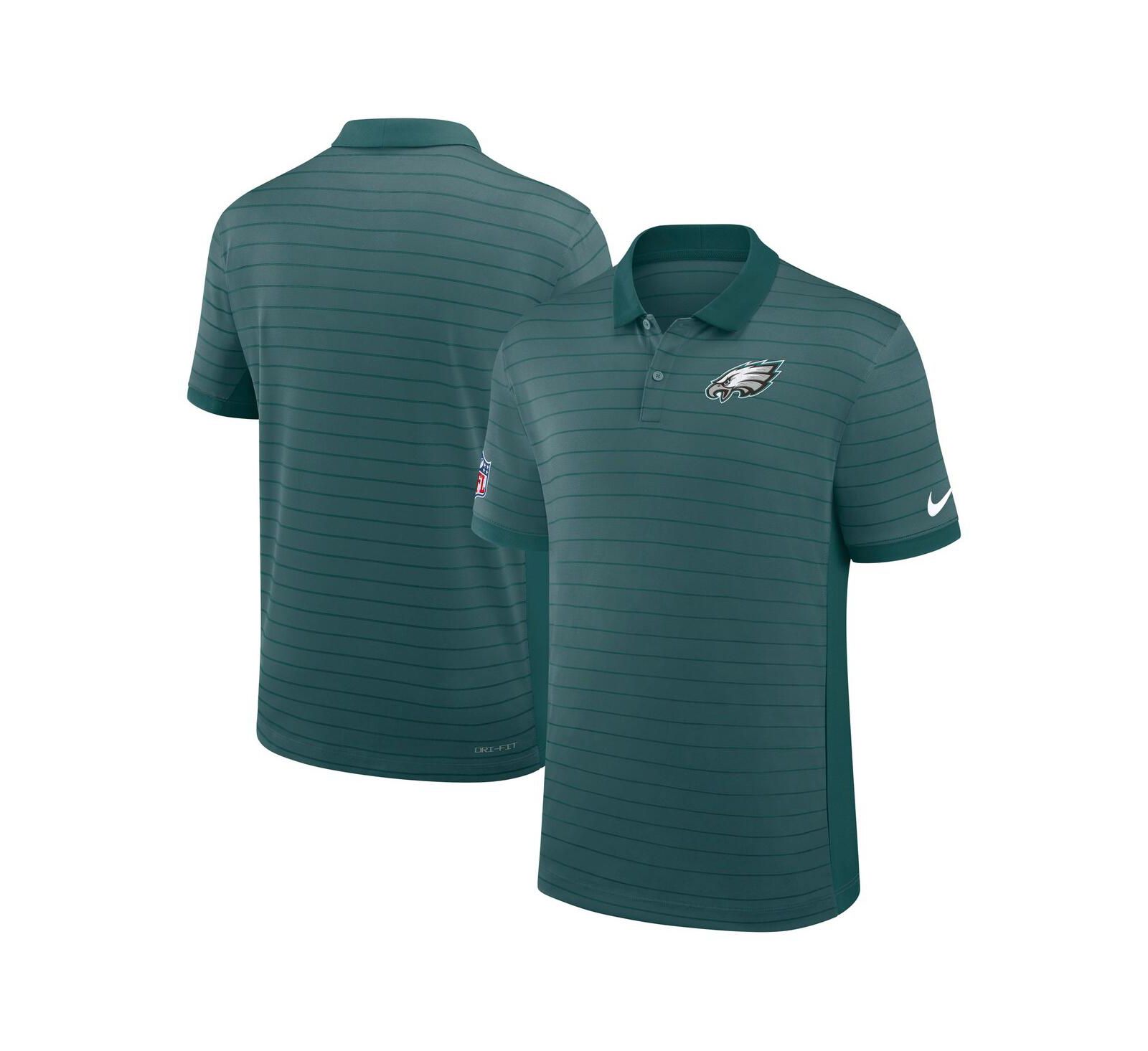 Nike Men's Midnight Green Philadelphia Eagles Sideline Victory Stripe Performance Polo Shirt