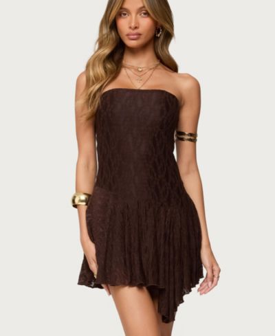 Женское мини-платье Edikted Elaia Asymmetric Strapless Lace