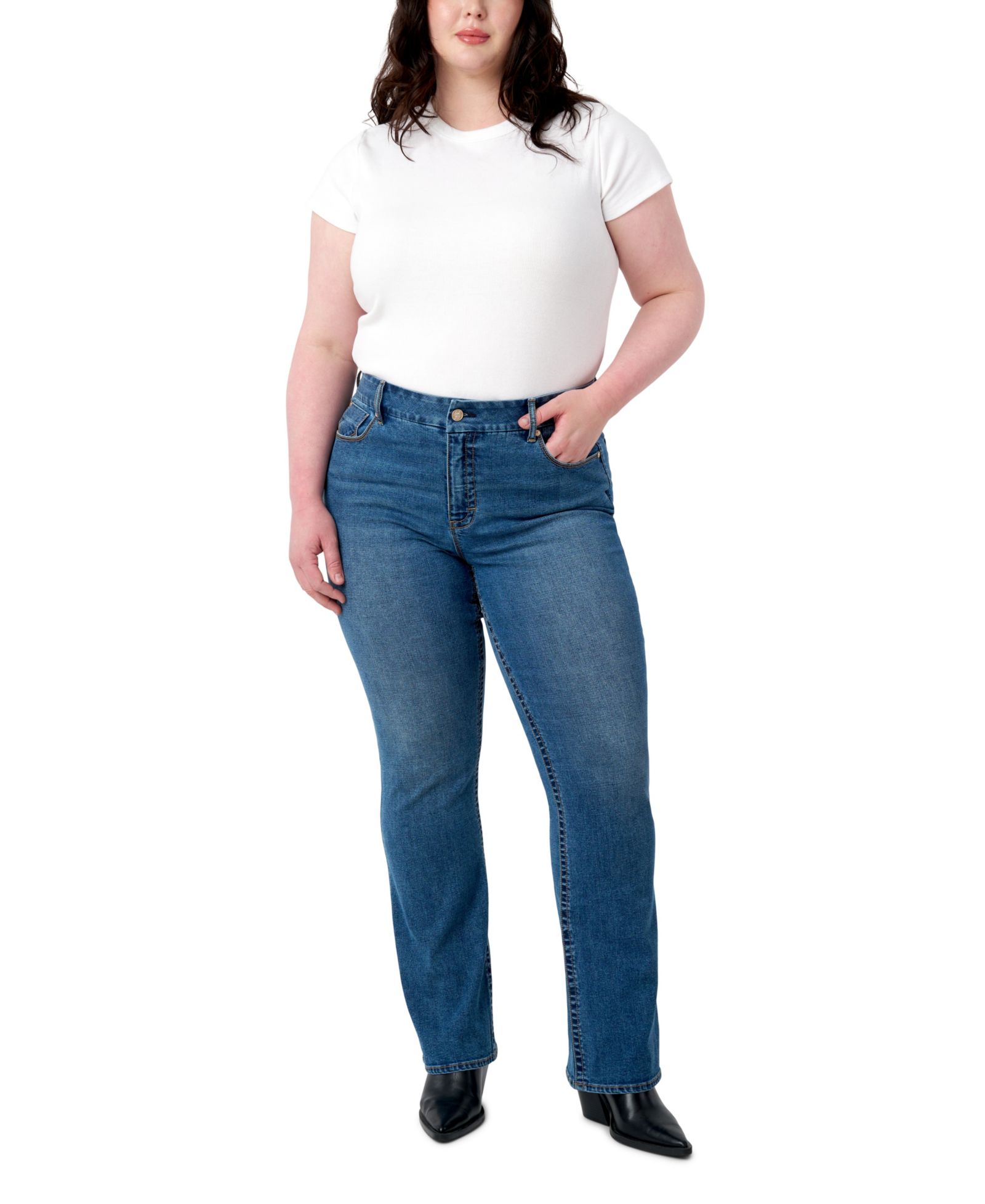 Seven7 Plus Size джинсы bootcut с высокой посадкой Tummyless