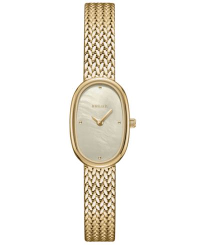 BREDA Women's 'Jane Tethered' Gold Stainless Steel Mesh Watch, 18mm