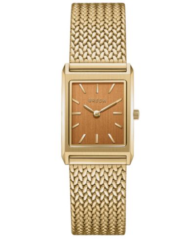 BREDA 'Virgil Tethered' Gold Stainless Steel Mesh Watch, 20mm