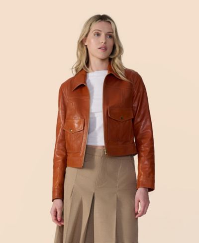 Женская кожаная куртка Furniq UK Bomber