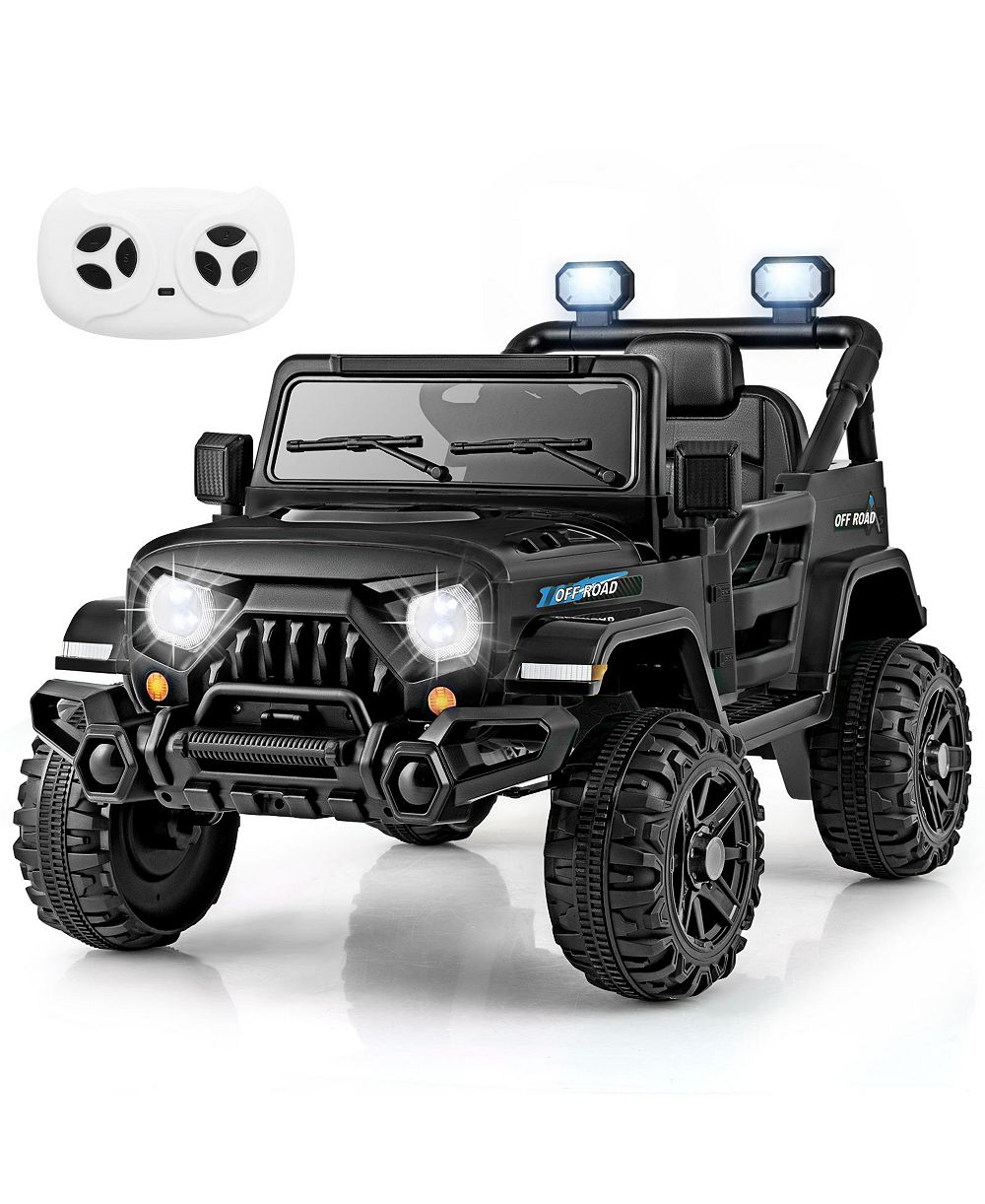 12V Kids Ride on Truck Car with Remote Control Threaded Wheels and 3 Speeds