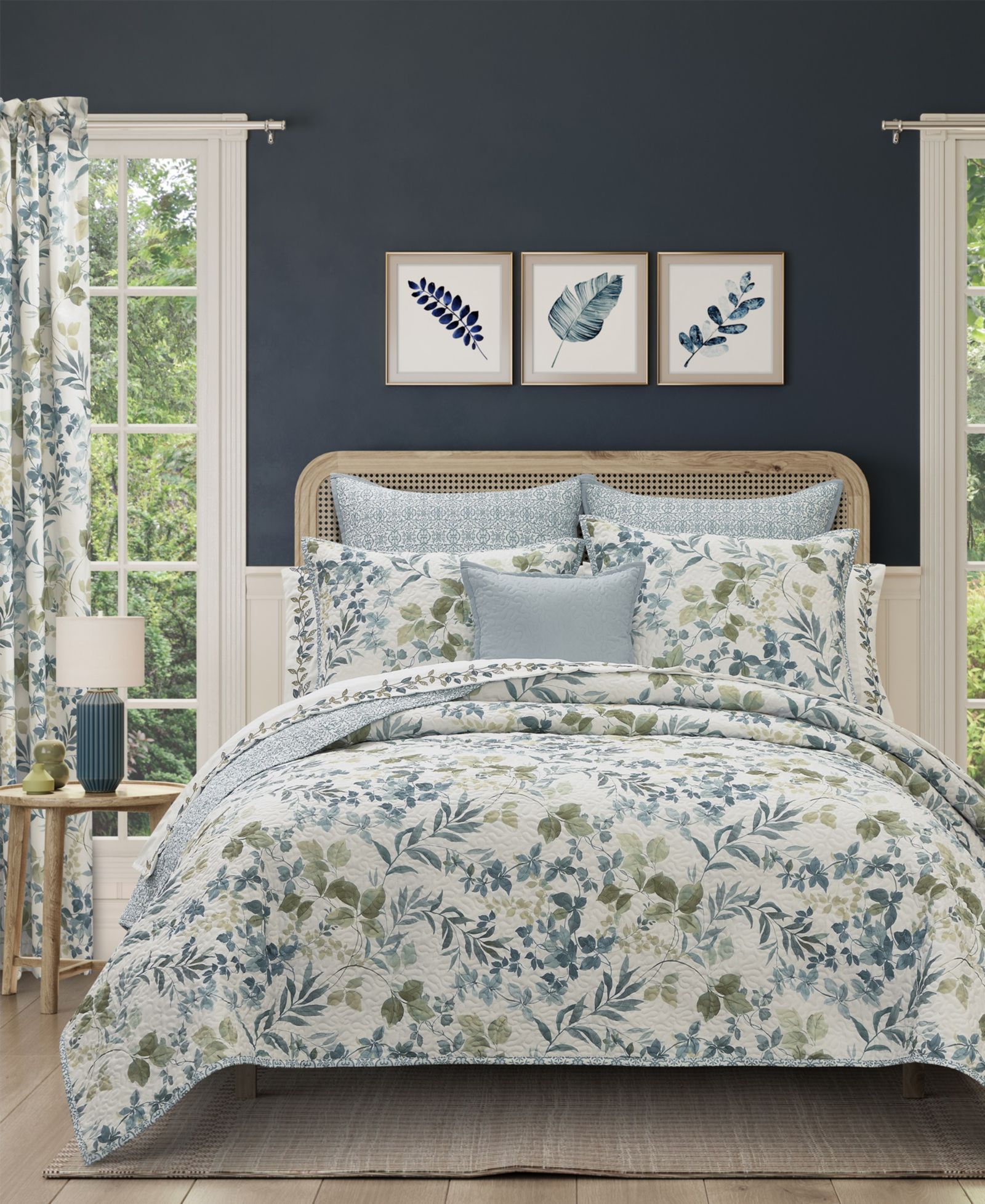 Royal Court комплект постельного белья Evergreen Botanical Leaf, 3-Pc., Twin/Twin XL