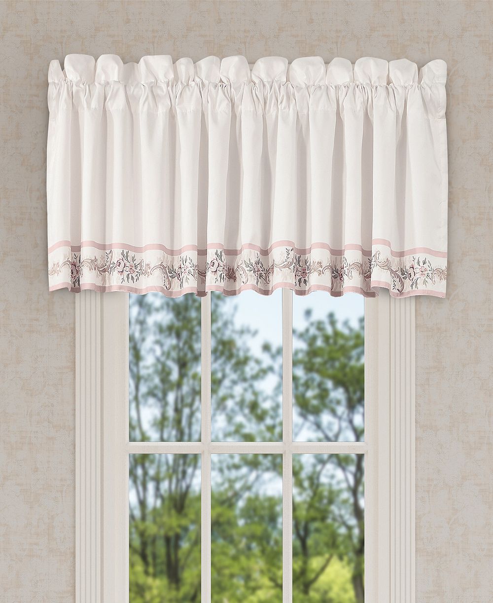 Royal Court Avant Garden Window Straight Valance, 18" x 88"