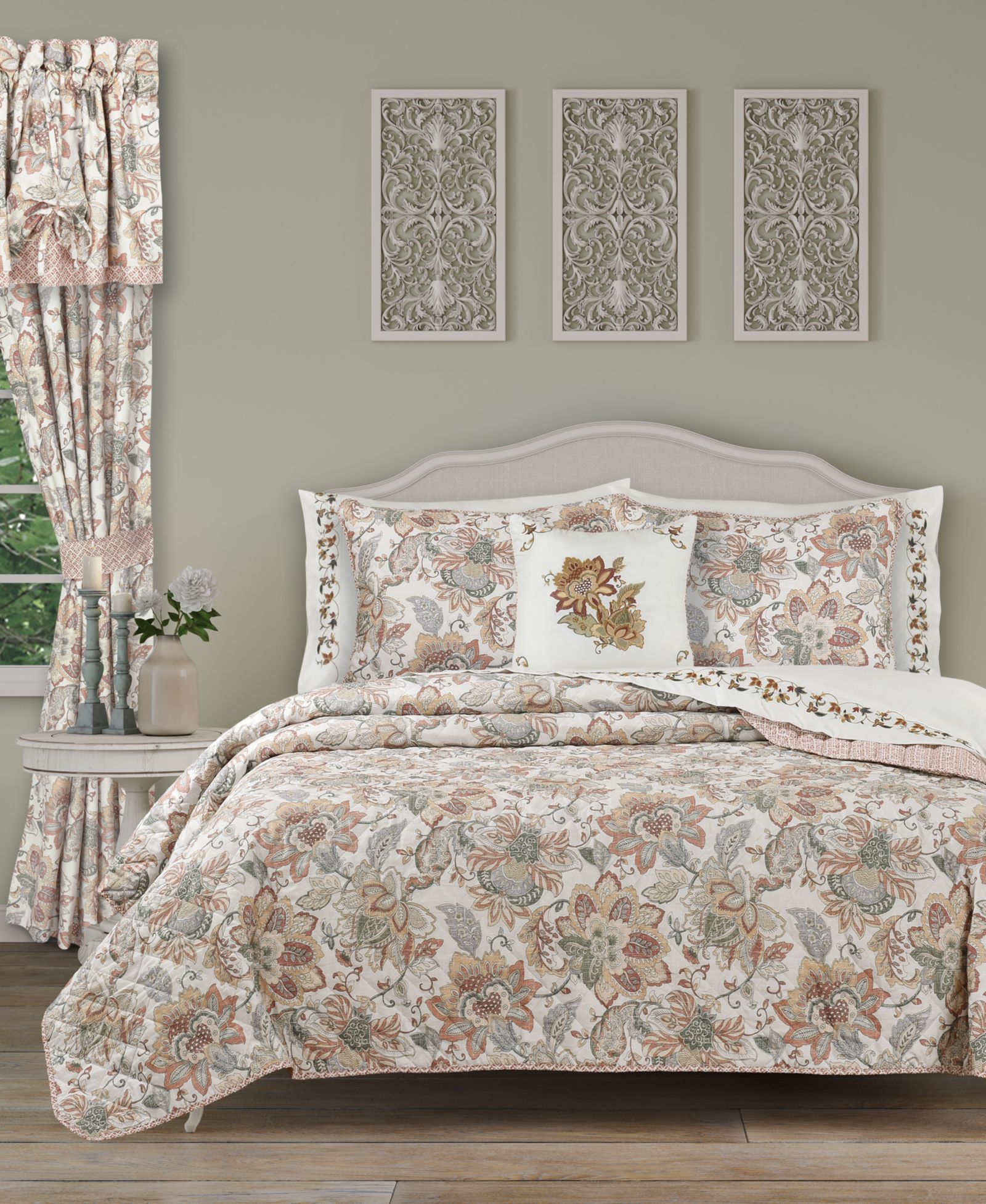 Royal Court Janessa Jacobean 3-Pc. Quilt Set, King/California King