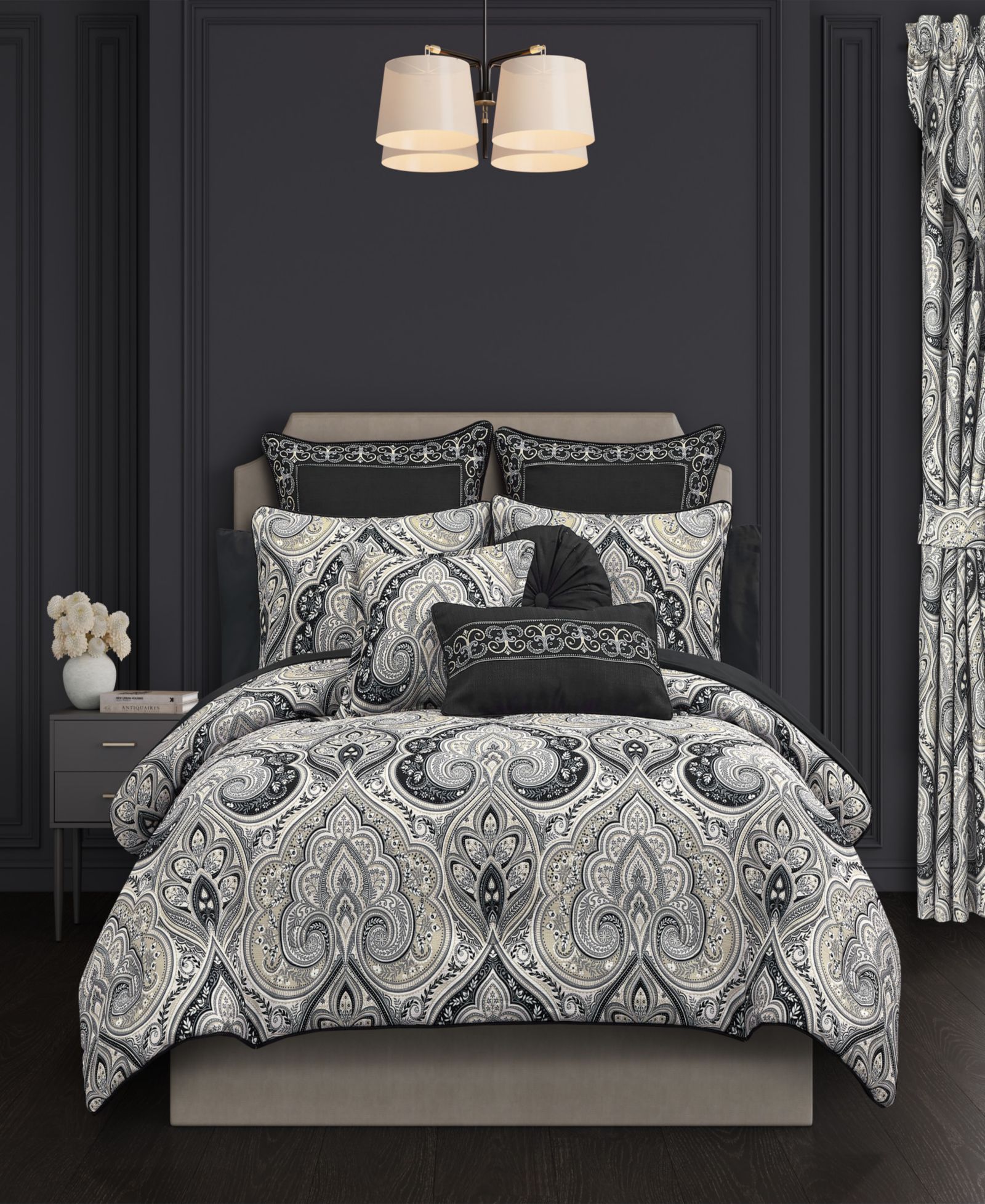 Royal Court Messina Damask 3-Pc. Comforter Set, King/California King