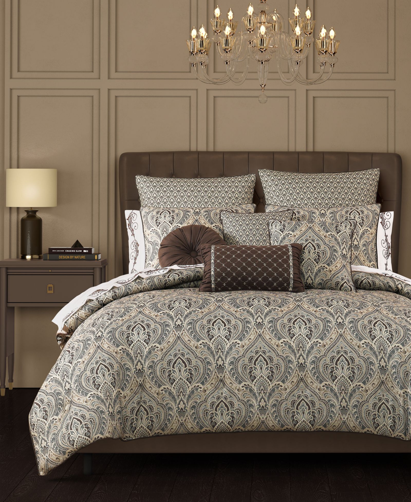 Royal Court Maren Damask 3-Pc. Comforter Set, King/California King