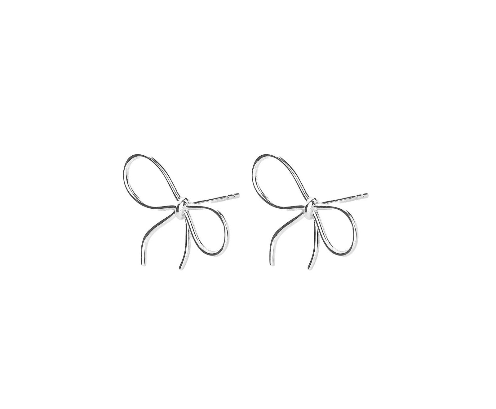 Sterling Plated Colette Chic Ribbon Stud Earrings