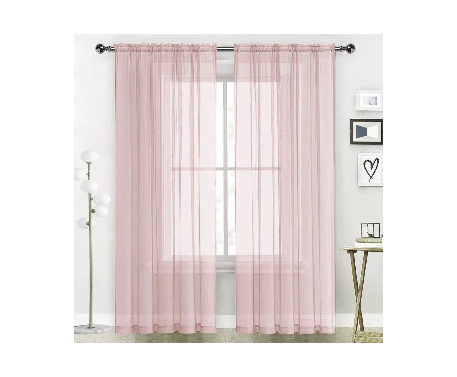 Kate Aurora Hotel Lux Rod Pocket Sheer Curtain Panels