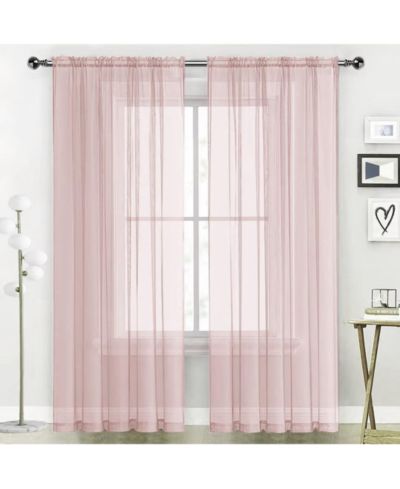 Kate Aurora Hotel Lux Rod Pocket Sheer Curtain Panels