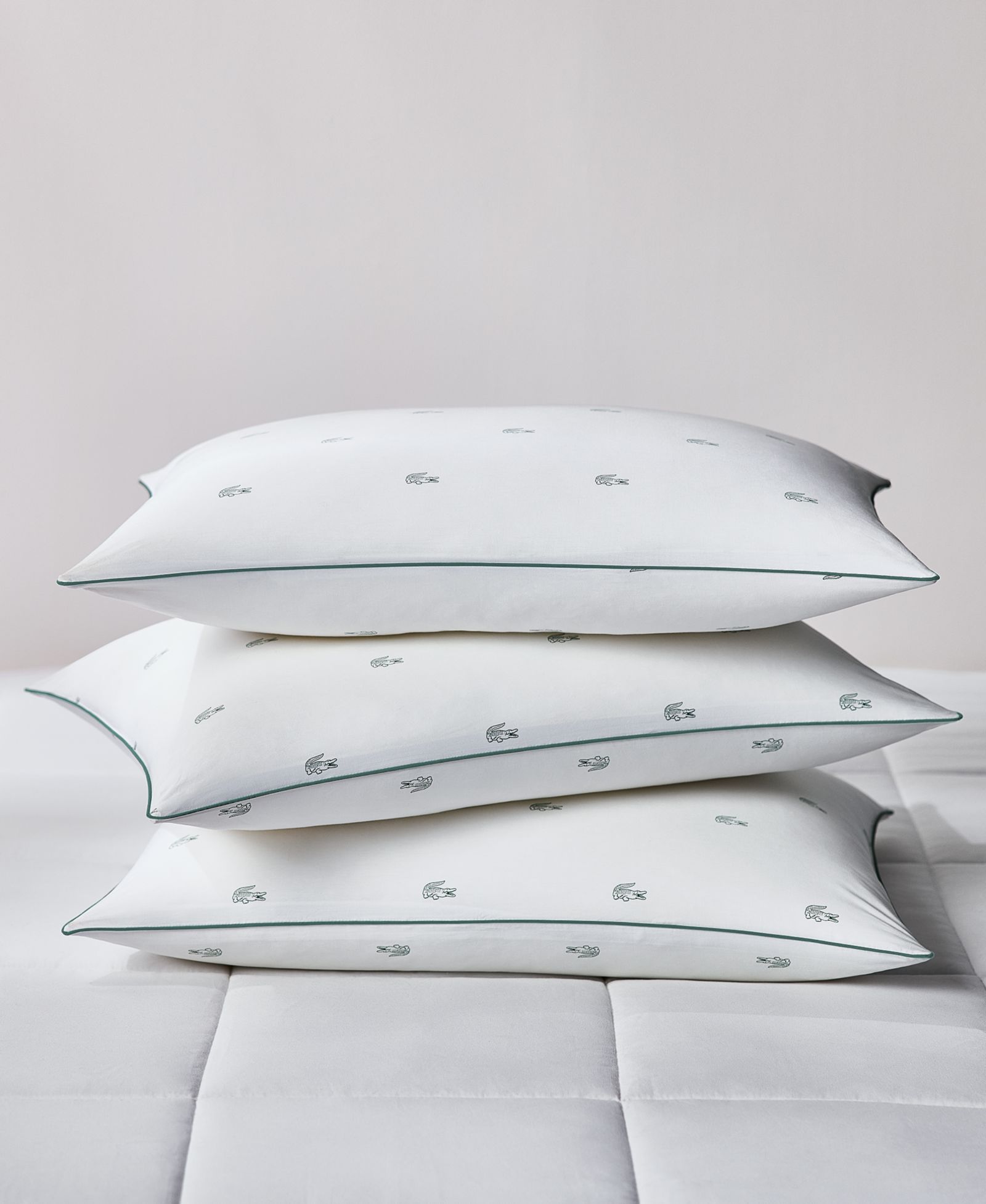 Lacoste Home Allover Crocs Cotton Medium Density Pillow, King