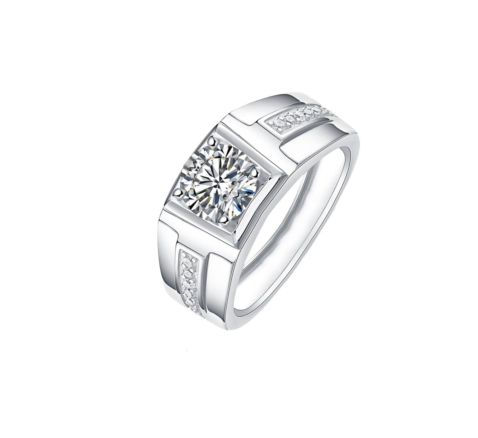 Rachel Glauber Modern Cubic Zirconia Square Setting Geometric Band Ring