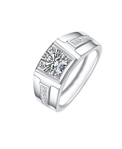 Rachel Glauber Modern Cubic Zirconia Square Setting Geometric Band Ring