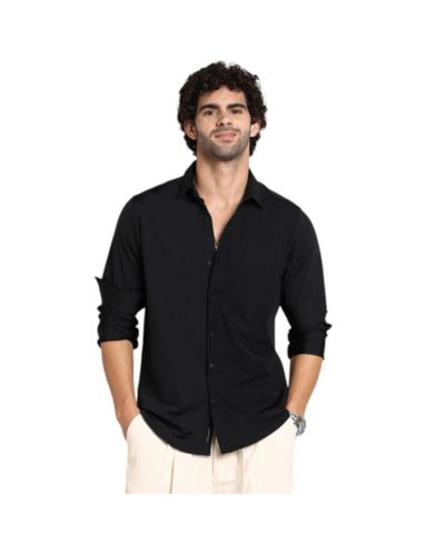 Мужская рубашка Campus Sutra Onyx Black Everyday Solid