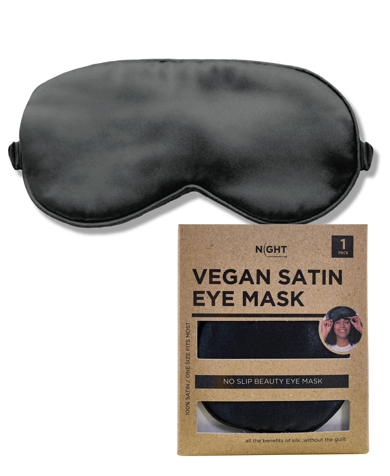 100% Satin Blackout Sleep Mask
