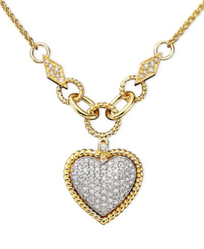 Подвеска D'Oro by EFFY Diamond Heart из золота 14k или розового золота 14k