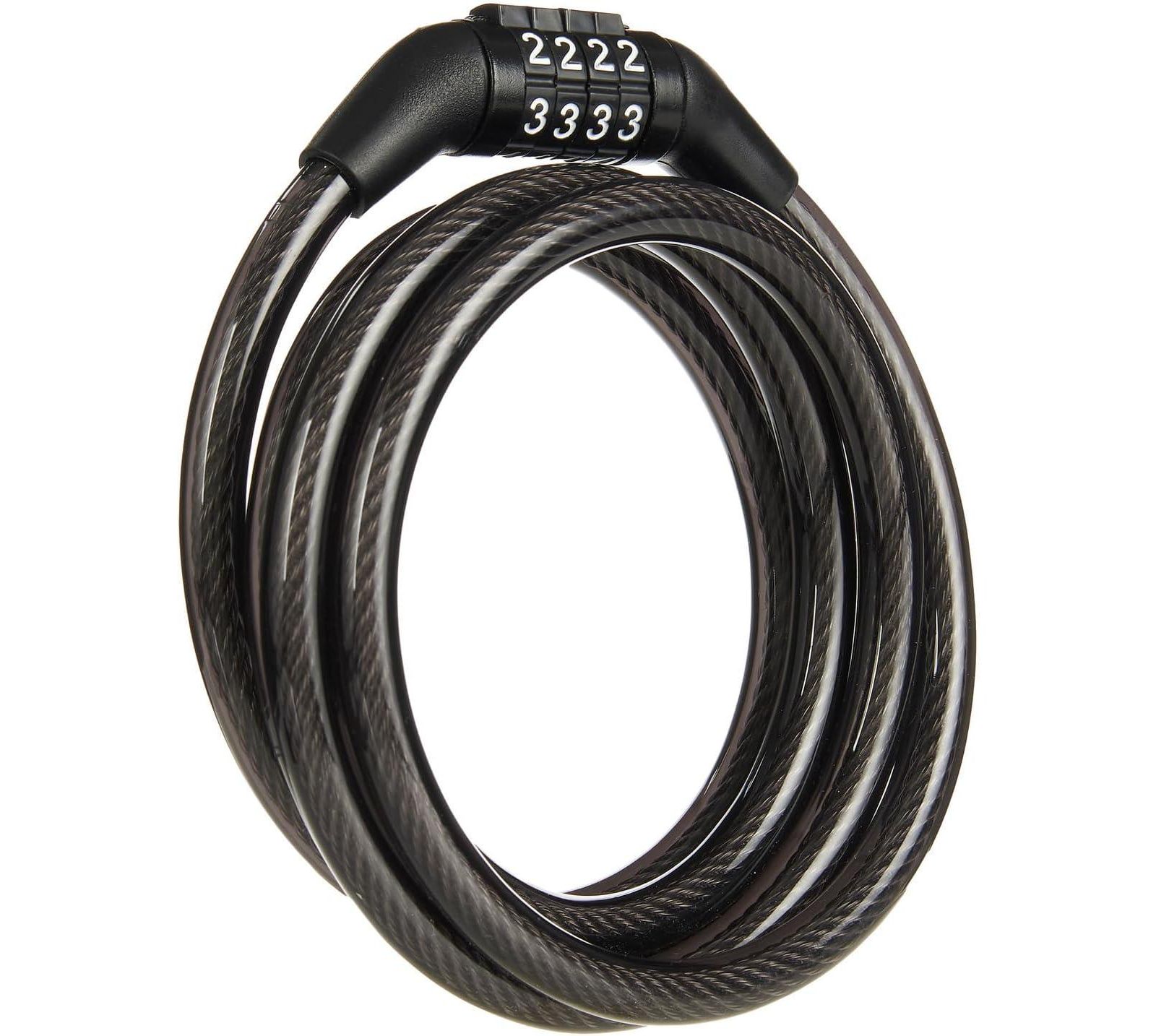 5 Ft Bike Lock Cable with Preset Combination, Vinyl Covered Security Cable for Outdoor Use