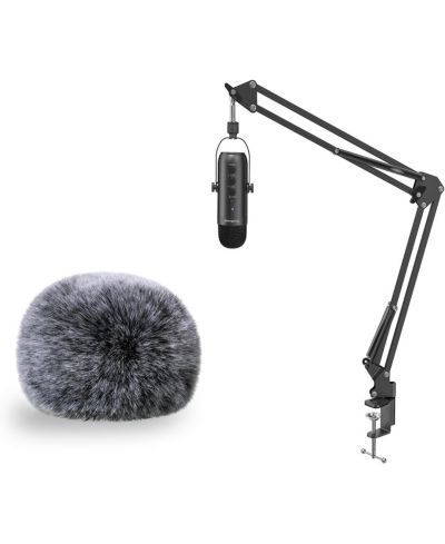 USB микрофон ZealSound k66k-s и меховая ветрозащита d65k