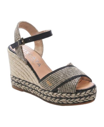 Женские сандалии VISCATA Empuria Canvas Espadrille Wedges Ankle Strap