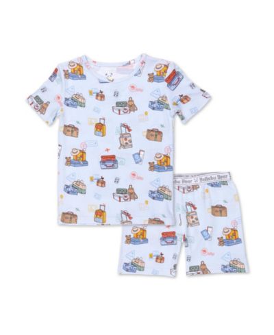 Детский пижамный комплект Bellabu Bear Unisex Teddy Bear Picnic, шорты и футболка с коротким рукавом, 2 части