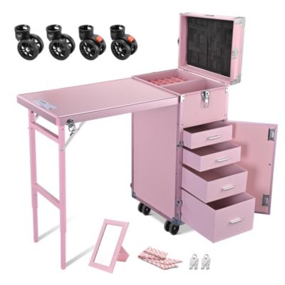 Byootique переносной кейс для косметики с колесиками, розовый