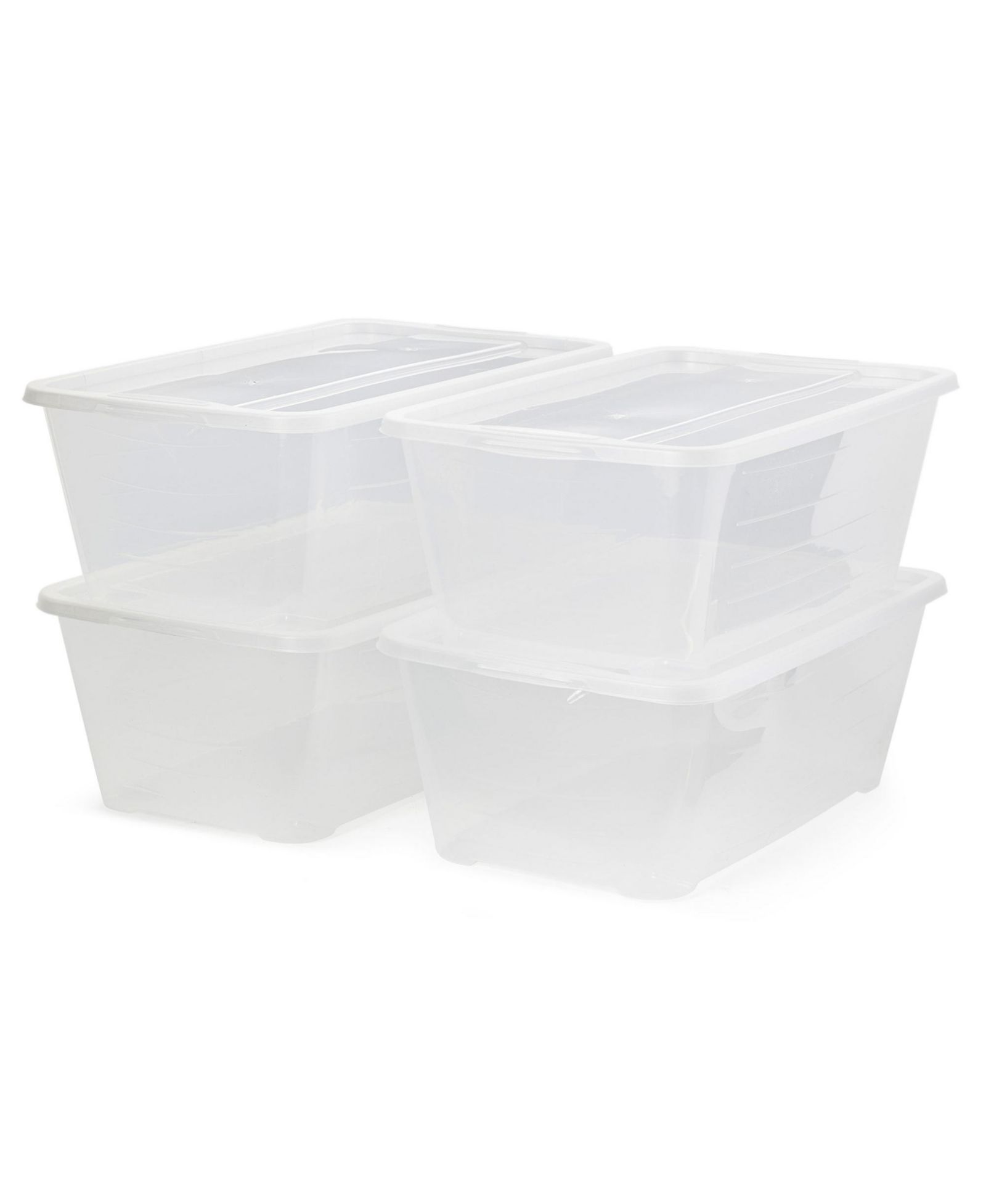 Life Story 6 Quart Rectangular Clear Plastic Lidded Storage Shoe Box, 4 Pack