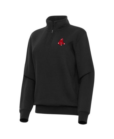 Antigua Women's Black Boston Red Sox Victory Quarter-Zip Sweatshirt