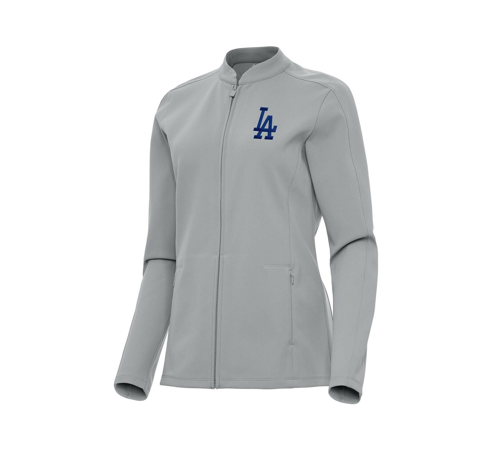 Antigua Women's Gray Los Angeles Dodgers Regard Full-Zip Jacket
