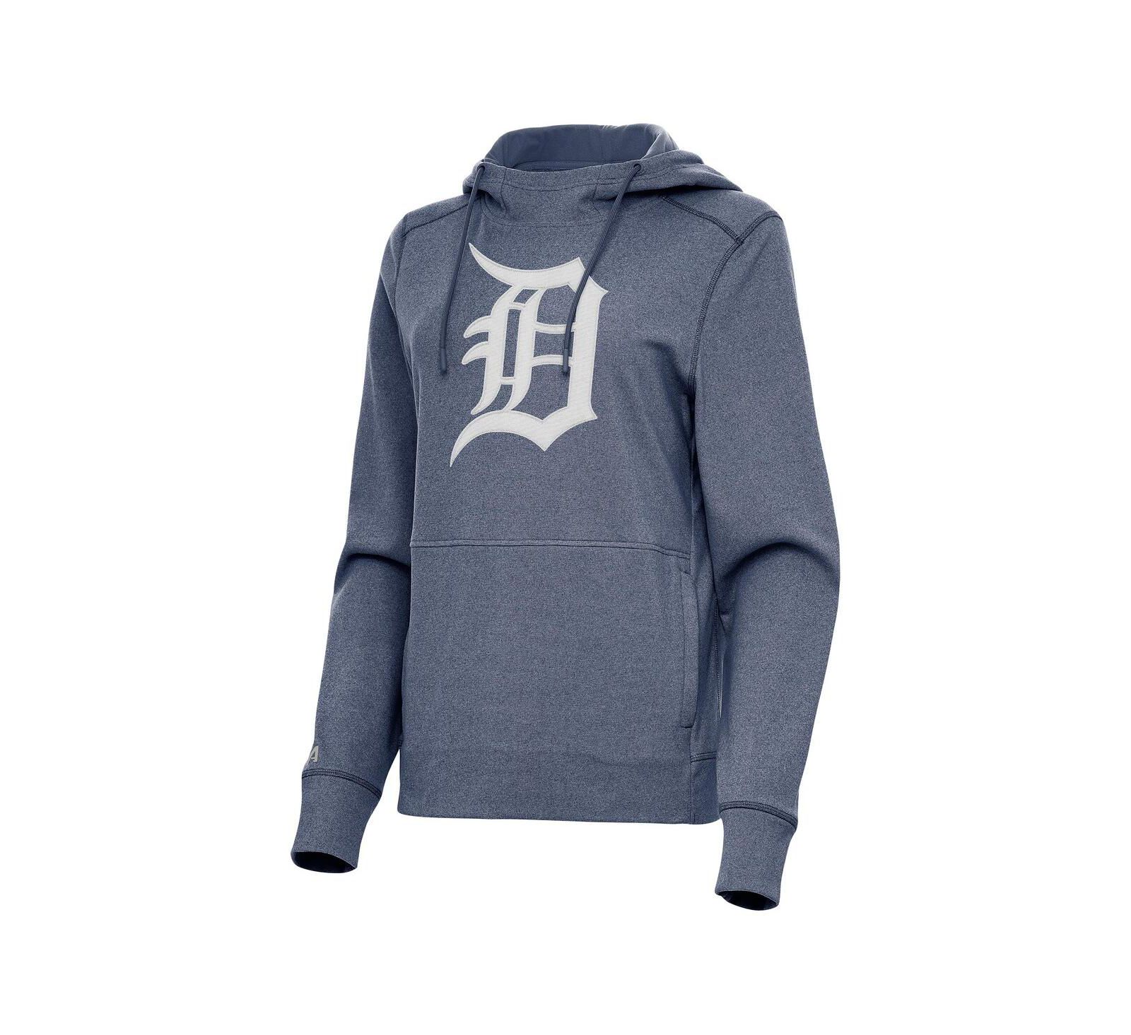 Женская толстовка Antigua Detroit Tigers Justice Pullover Hoodie, серая меланж
