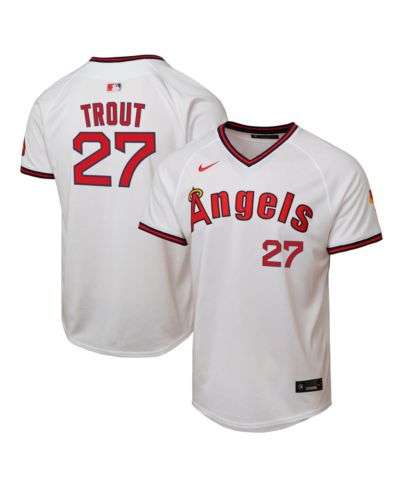 Nike игровая джерси Mike Trout Los Angeles Angels Alternate 2 для мальчиков и девочек, белая
