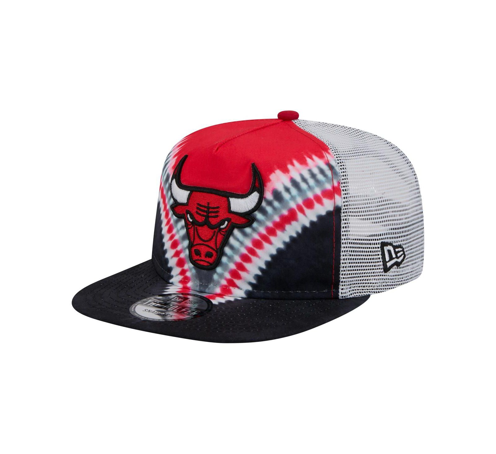 New Era Men's Black/Red Chicago Bulls Throwback Dye Golfer Snapback Hat