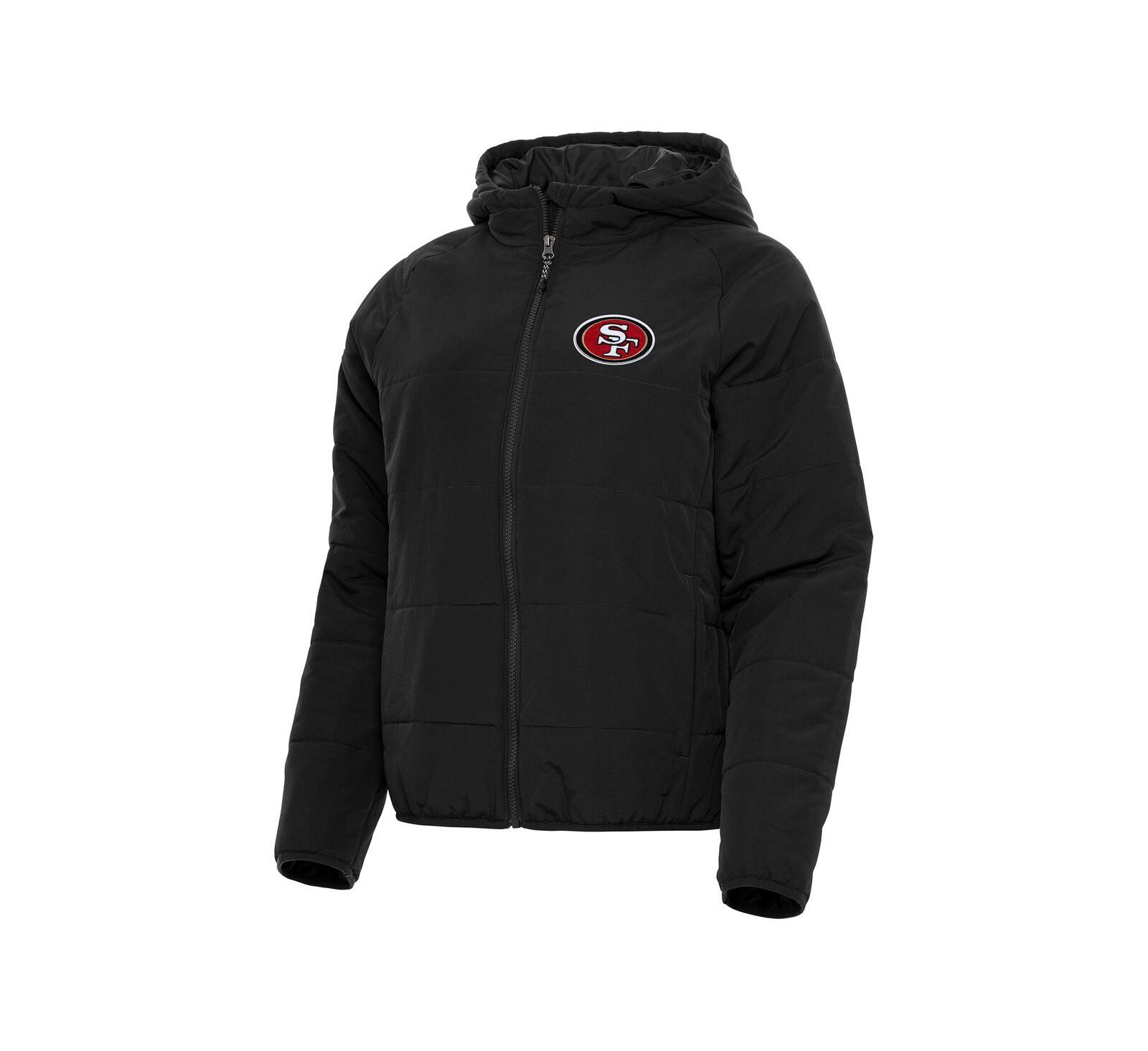 Antigua Women's Black San Francisco 49ers Universe Full-Zip Hoodie Jacket