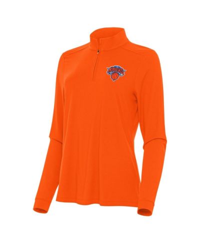 Antigua Женский Orange New York Knicks Intent Quarter-Zip Top