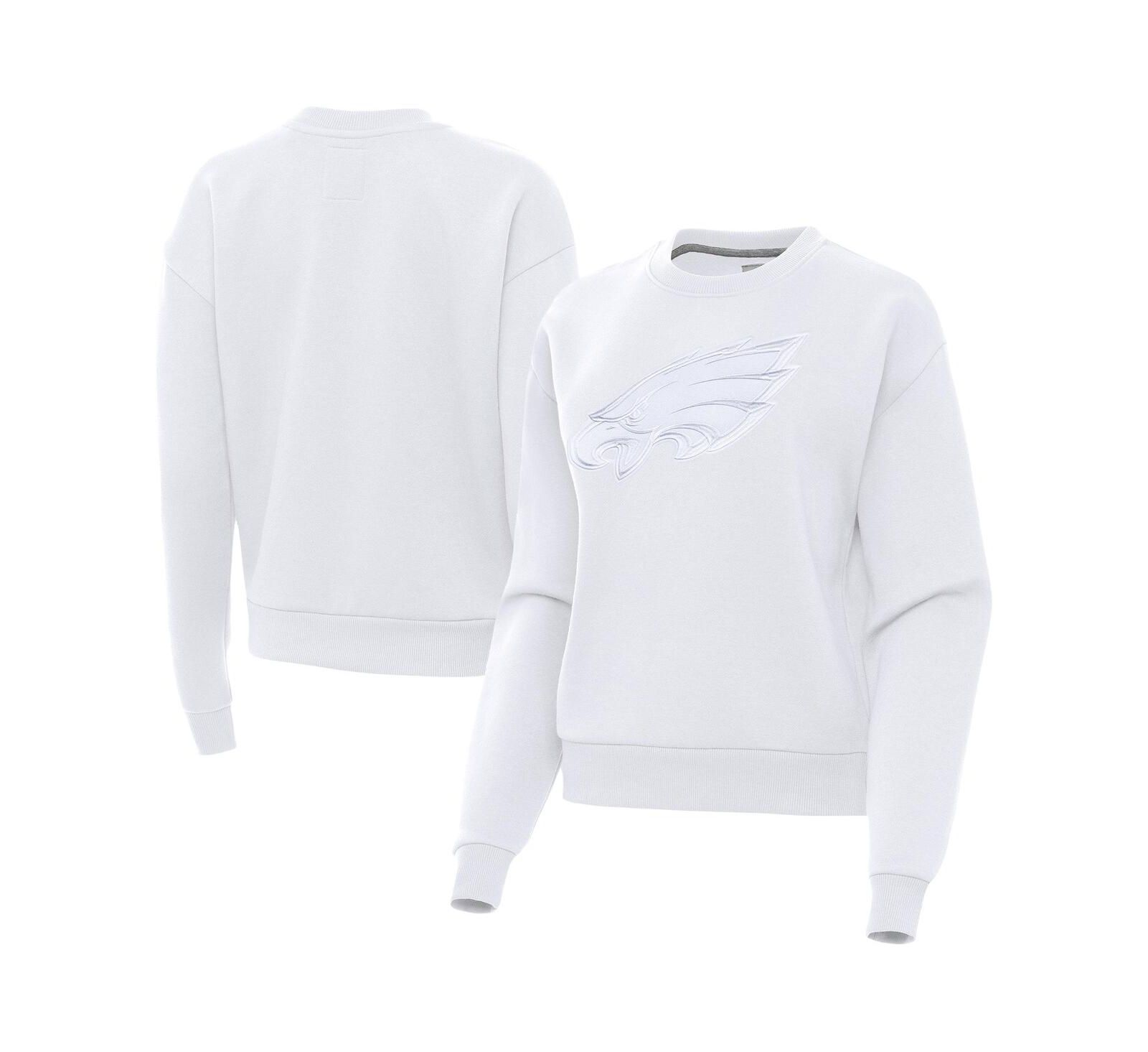 Antigua Women's White Philadelphia Eagles Victory Pullover Sweatshirt