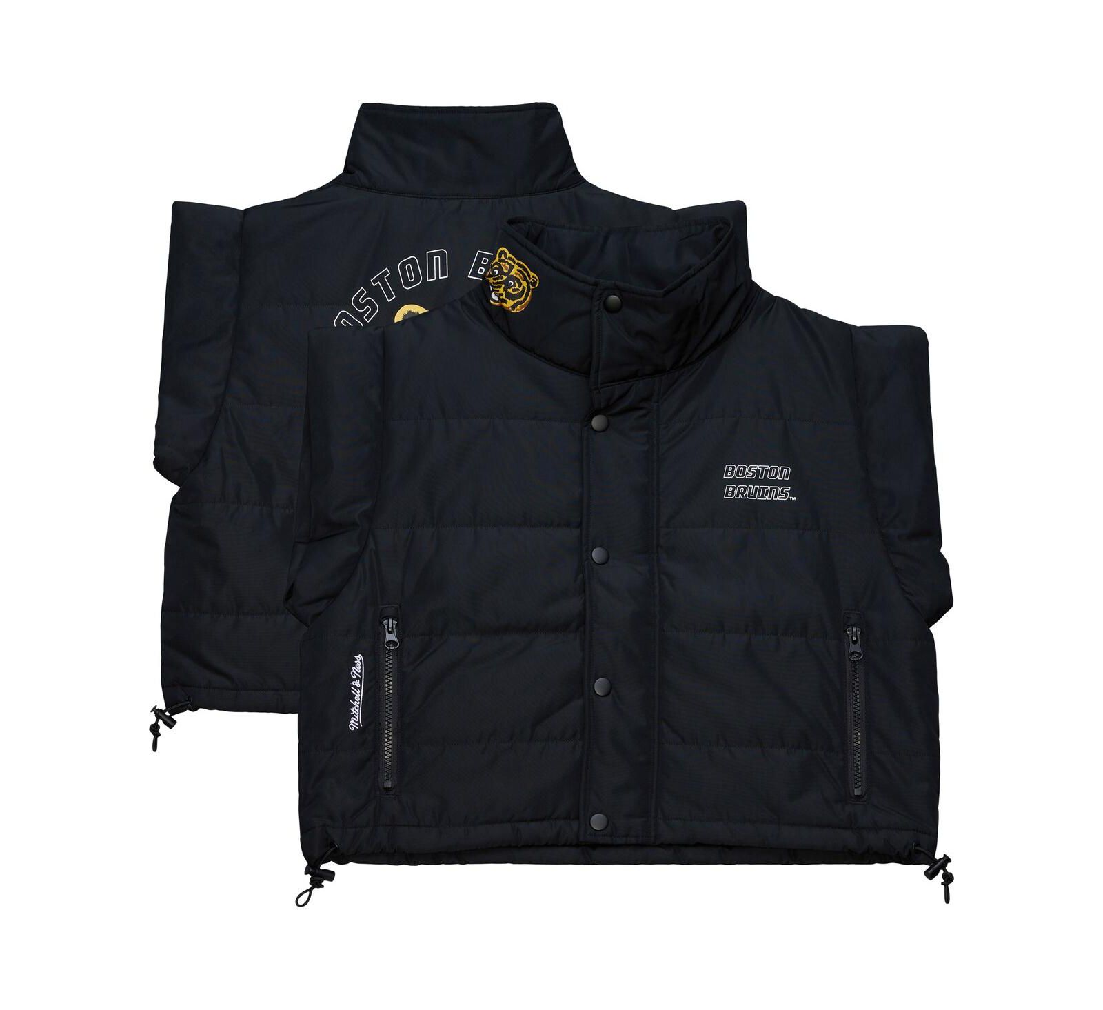 Женский укороченный пуховик Mitchell & Ness Black Boston Bruins Full-Zip