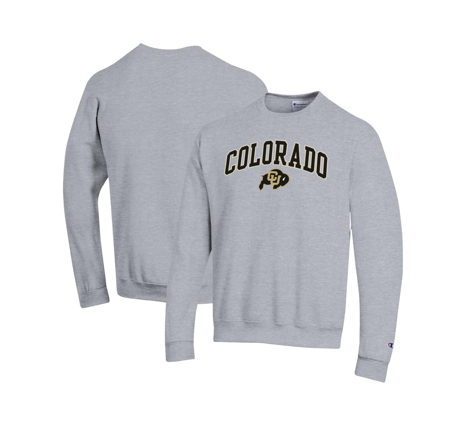 Champion Мужская толстовка Colorado Buffaloes Arch Over Logo, серая меланж
