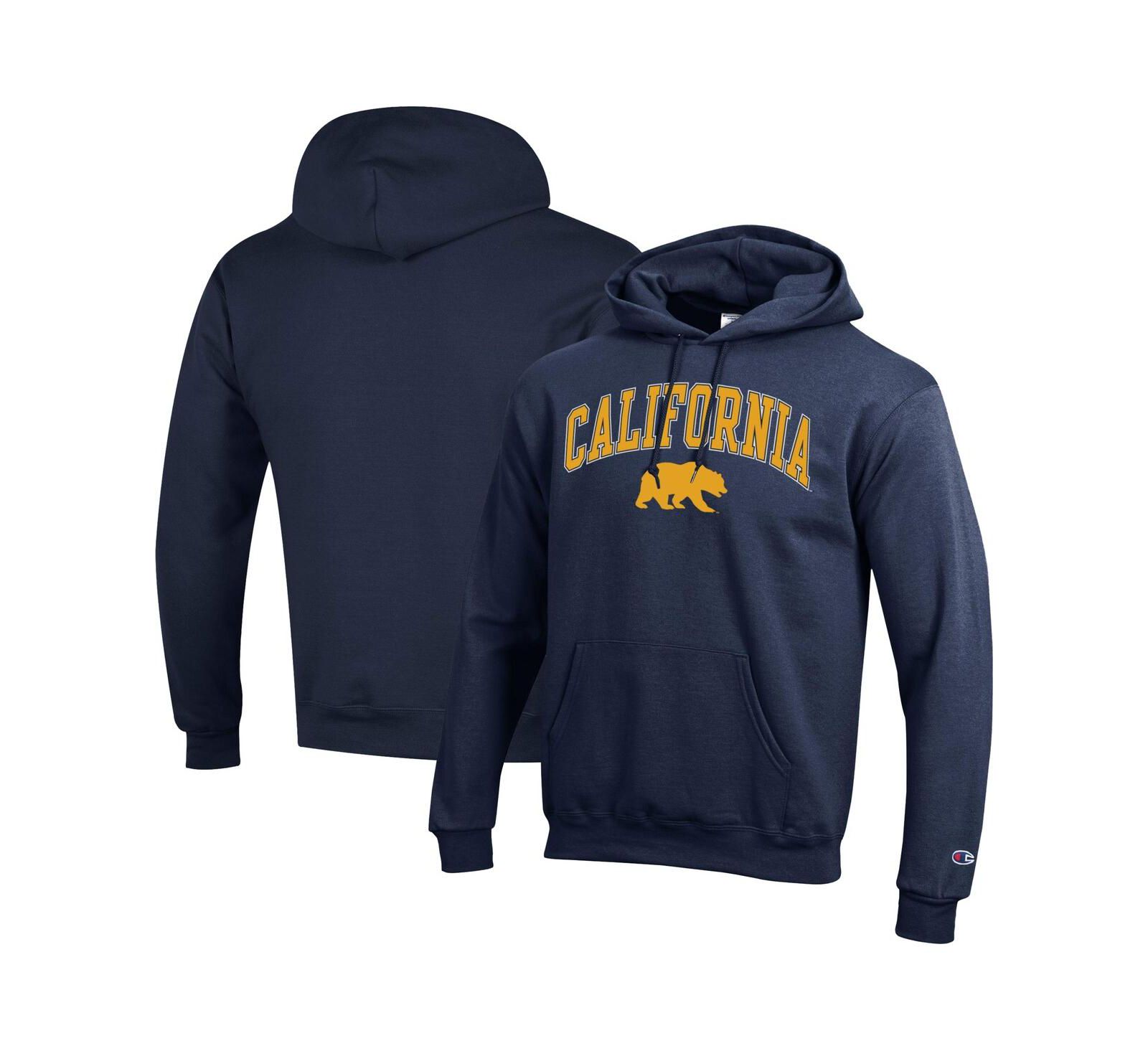 Мужское худи Champion Navy Cal Bears Arched Logo Fleece Pullover