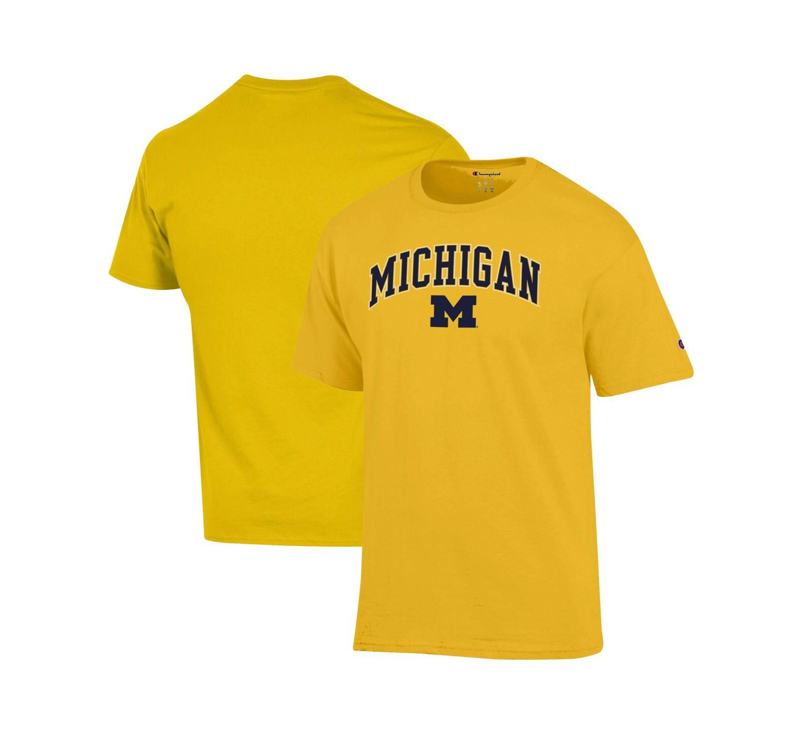 Мужская футболка Champion Maize Michigan Wolverines с логотипом Arch Over