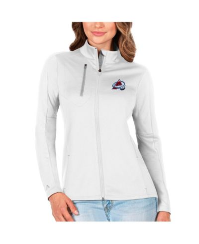 Antigua Women's White/Silver Colorado Avalanche Generation Full-Zip Pullover Jacket