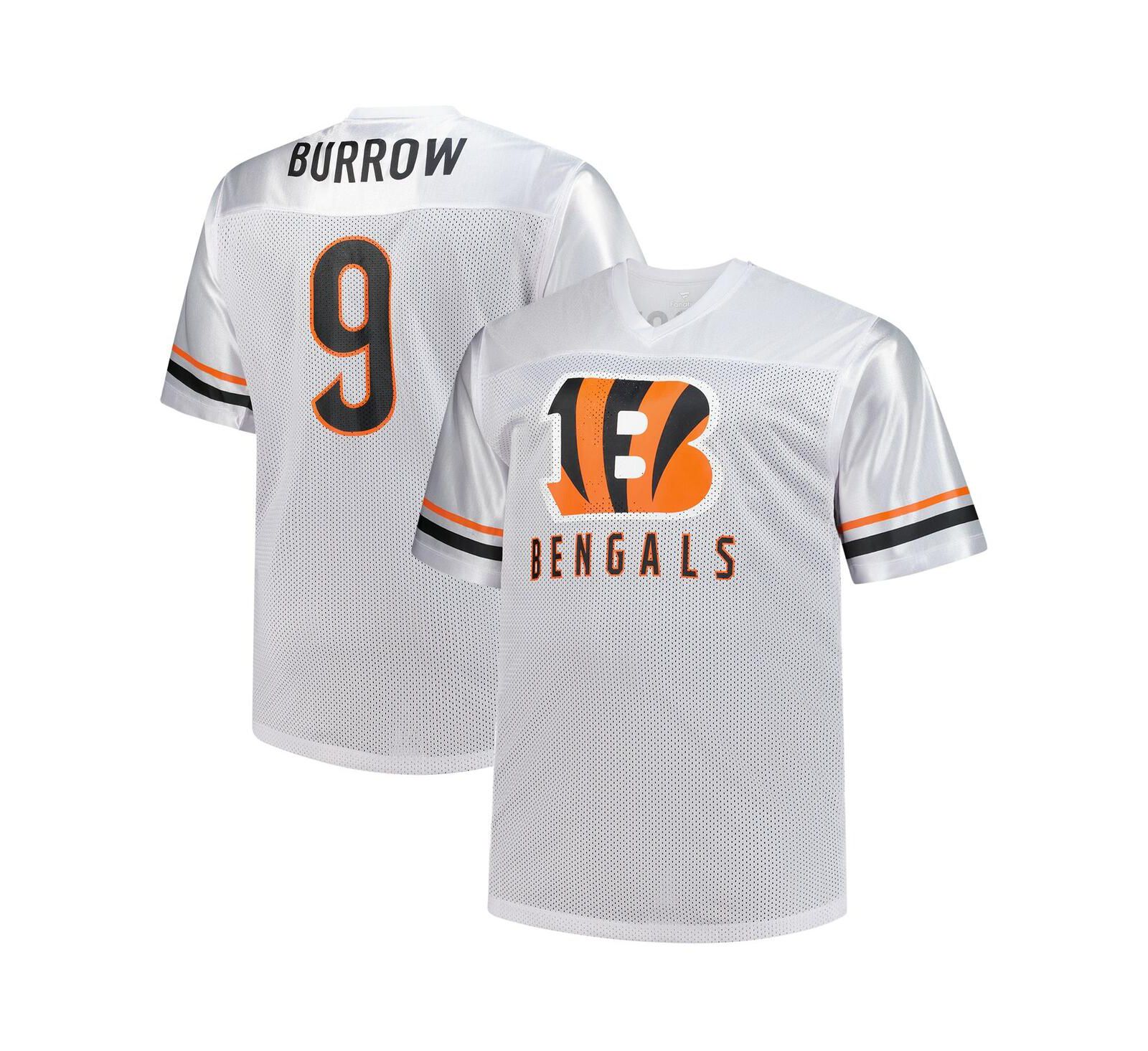 Мужская джерси Fanatics Joe Burrow White Cincinnati Bengals Big & Tall V-Neck