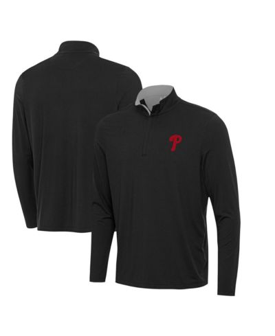 Antigua Men's Black Philadelphia Phillies Content Quarter-Zip Sweatshirt