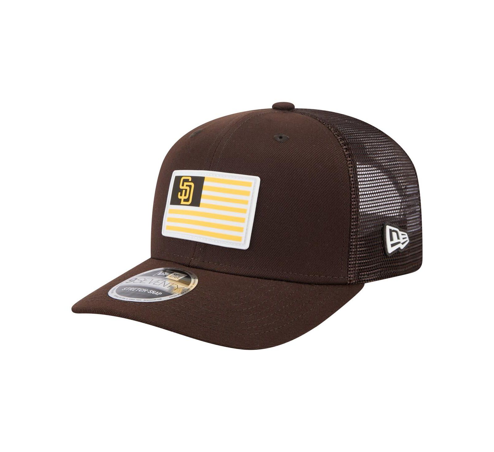 Мужская кепка New Era Brown San Diego Padres Flag 9SEVENTY Stretch-Snap Hat