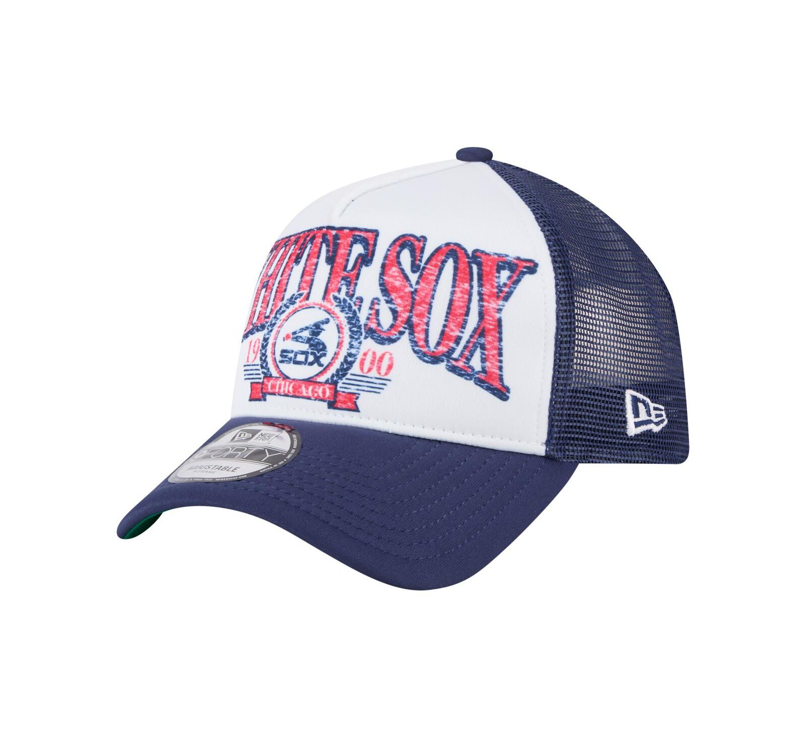New Era Мужская белая кепка-тракер 9FORTY A-Frame с логотипом Chicago White Sox