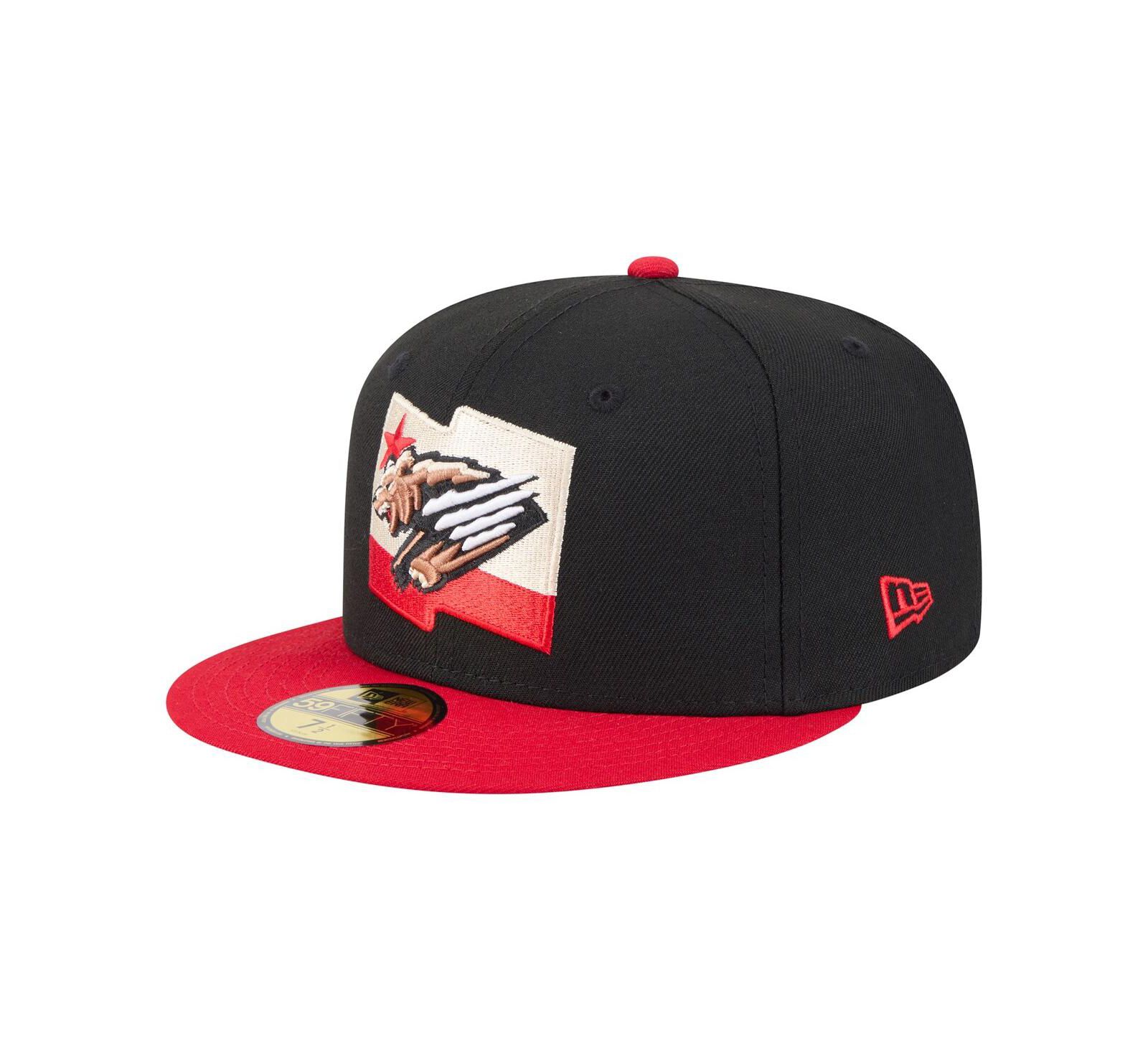 New Era Men's Black/Red Fresno Grizzlies Authentic Collection 59FIFTY Fitted Hat