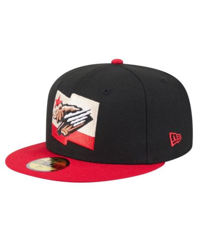 New Era Men's Black/Red Fresno Grizzlies Authentic Collection 59FIFTY Fitted Hat