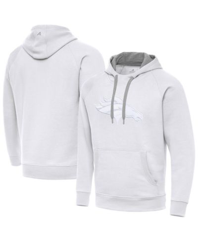 Antigua Men's White Denver Broncos Victory Pullover Hoodie