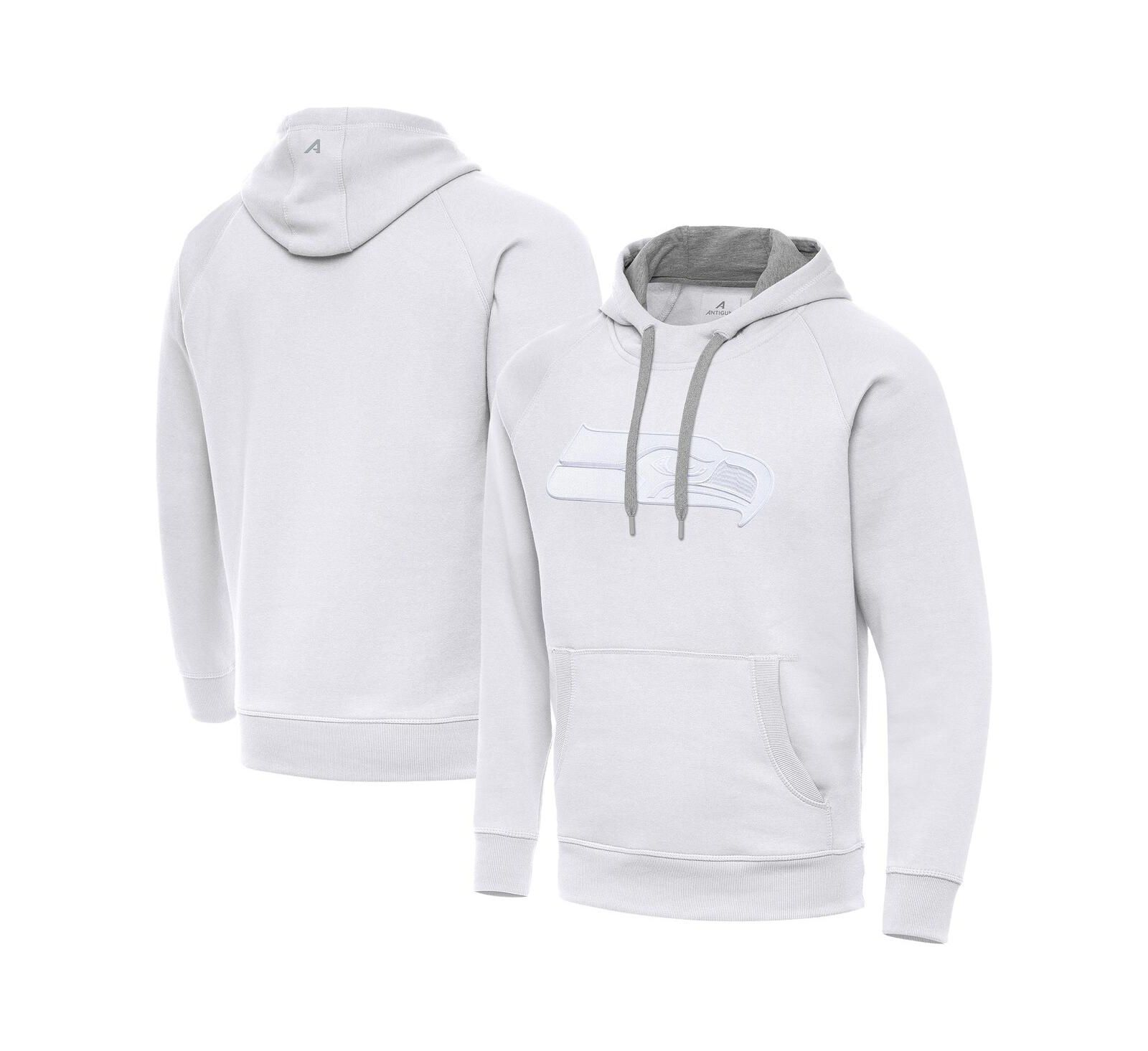 Мужское белое худи Antigua Seattle Seahawks Victory Pullover