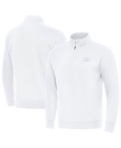 Мужская толстовка Antigua White Kansas City Chiefs Victory Quarter-Zip