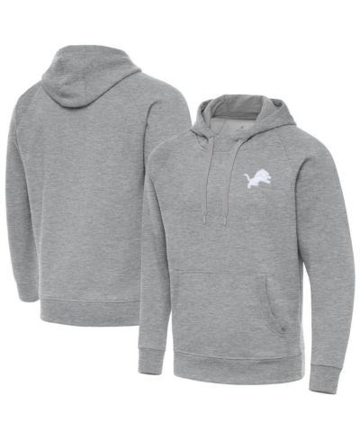 Antigua Men's Heather Gray Detroit Lions Victory Pullover Hoodie